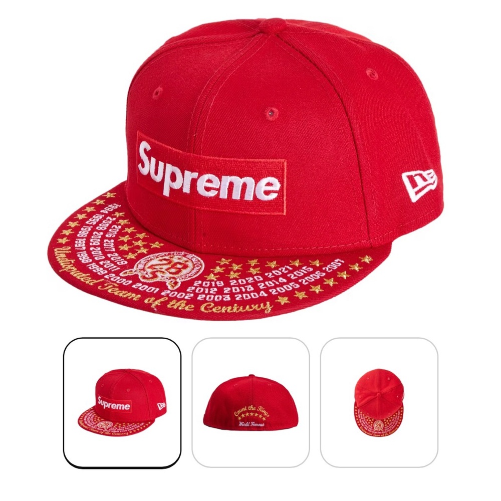 Authentic Supreme Hat Undisputed Team of the Century  Red worn once.